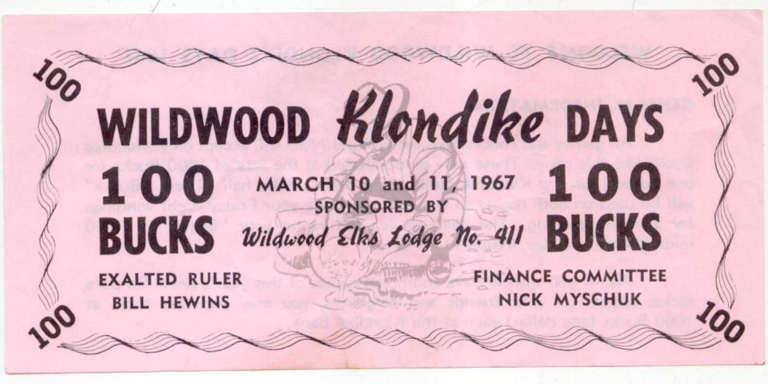 1967 Wildwood Alberta 100 bucks trade note